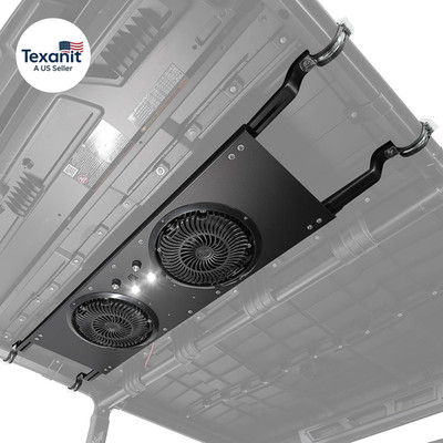 UTV Fan, Dual 8'' Large Cab Cooling Fan with Variable Speed Dial, 12V Overhead Co