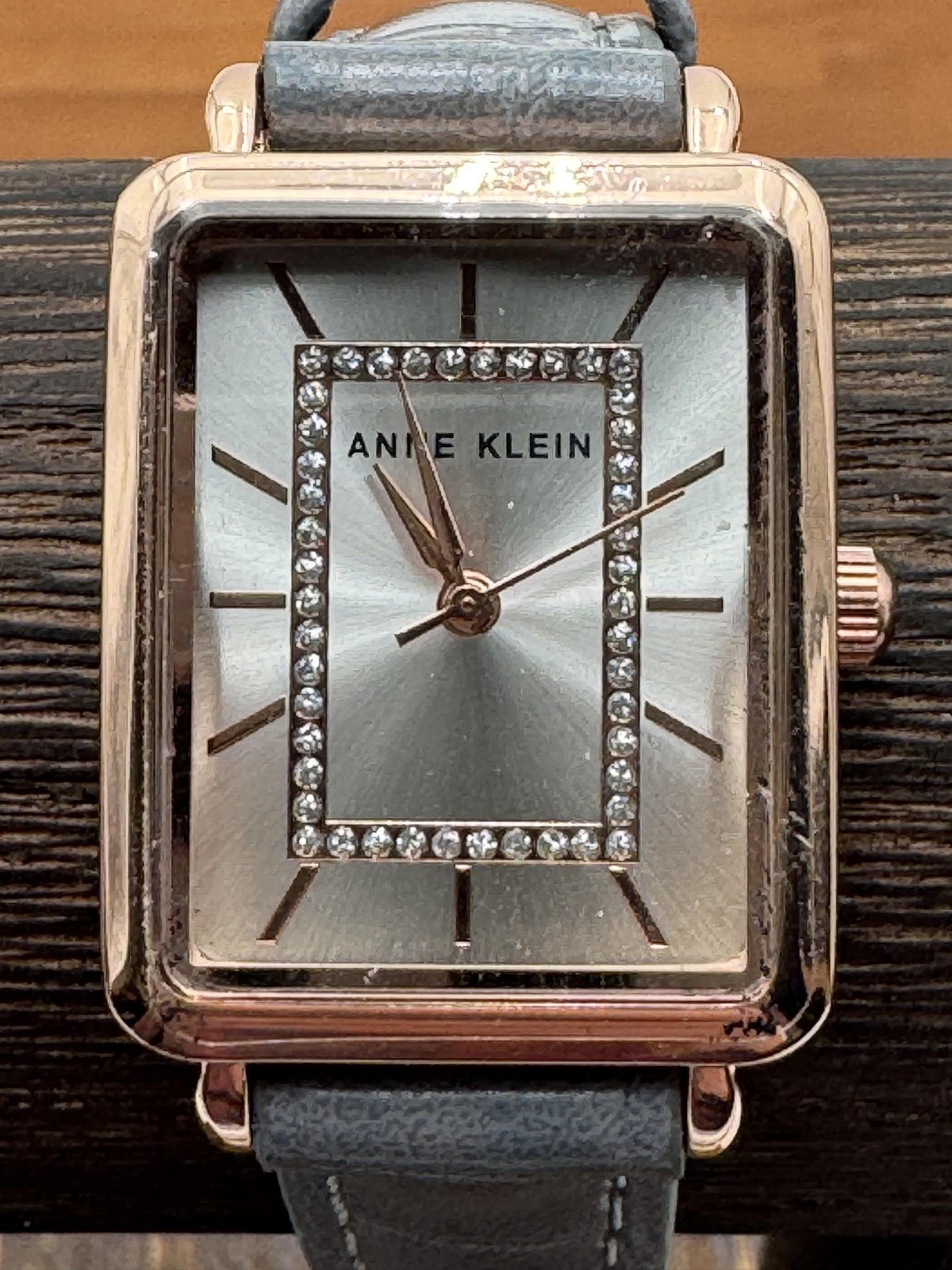 Anne Klein Watch Womens Rectangular Gray Strap Cr… - image 2