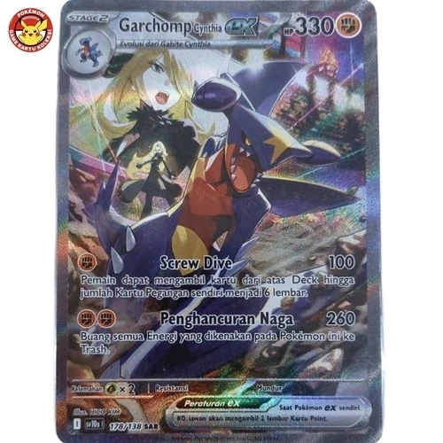 Cynthia's Garchomp ex SV10s 178/138 SAR SIR Destined Rivals Pokemon Indonesia