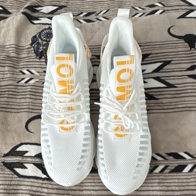 GSLMOLN White Yellow Mesh Low Top Men's Athletic Sneakers