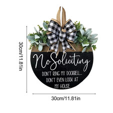 Welcome Sign Front Door Wooden Wreath Pendant Rural Style Hanging Outdoor Garden