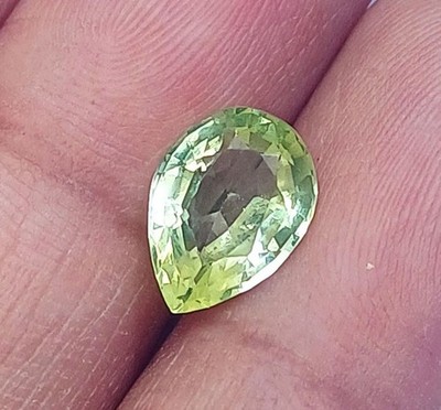 Untreated Unheated 2.60 Ct Natural Peridot Pear Shape Loose Gemstones Certified