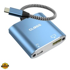 2-in-1 USB C to HDMI Adapter with 100W PD Charging, Type-C to HDMI 4K Thunder...