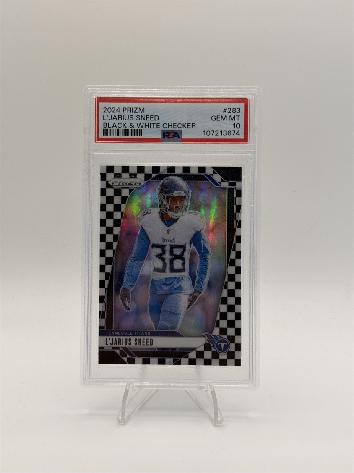 2024 Panini Prizm B&W Checkerboard L'Jarius Sneed Tennessee Titans #283 PSA 10