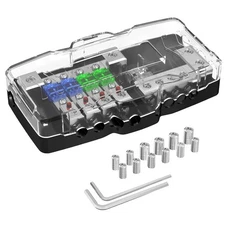 "Joinfworld Fused Power Distribution Block Car Audio 4 Way Black "