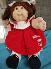 Vintage Cabbage Patch Doll Corn Silk Hair Red Girl Doll Toy