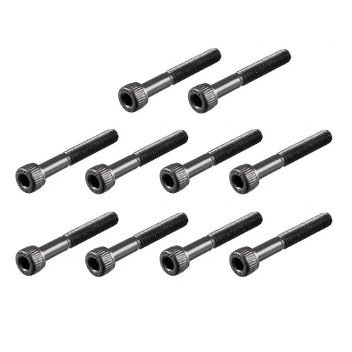 M4 x 30mm 12.9 Alloy Steel Hex Socket Head Cap Screws Bolts Black 25pcs