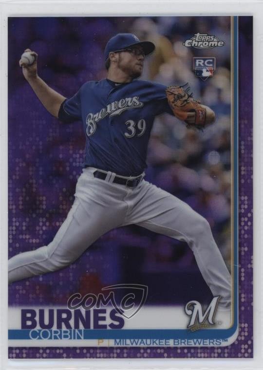 2019 Topps Chrome Purple Refractor /299 Corbin Burnes #84 12i0