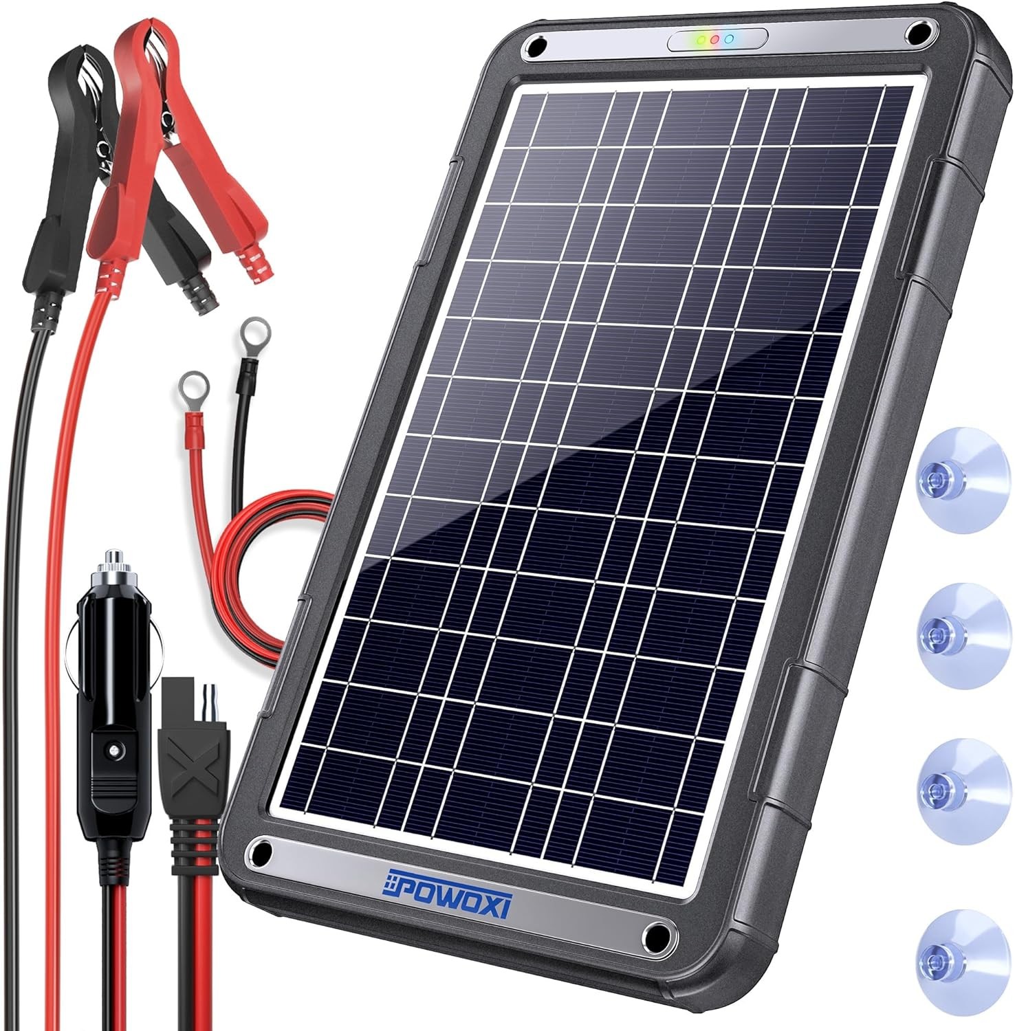 POWOXI NEW Upgraded MPPT 12W Solar Battery Trickle Charger for 12 Volt Car RV