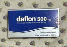 Daflon 500mg Tablets for Hemorrhoids Treatment, 30 Count