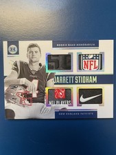 Jarrett Stidham RC 2019 Encased 4 Logos! Quad Memorabilia Incredible 1 of 1!