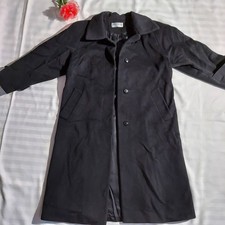 Forecaster of Boston Black 100 Pure Wool Overcoat Women's Size 8 Made in USA