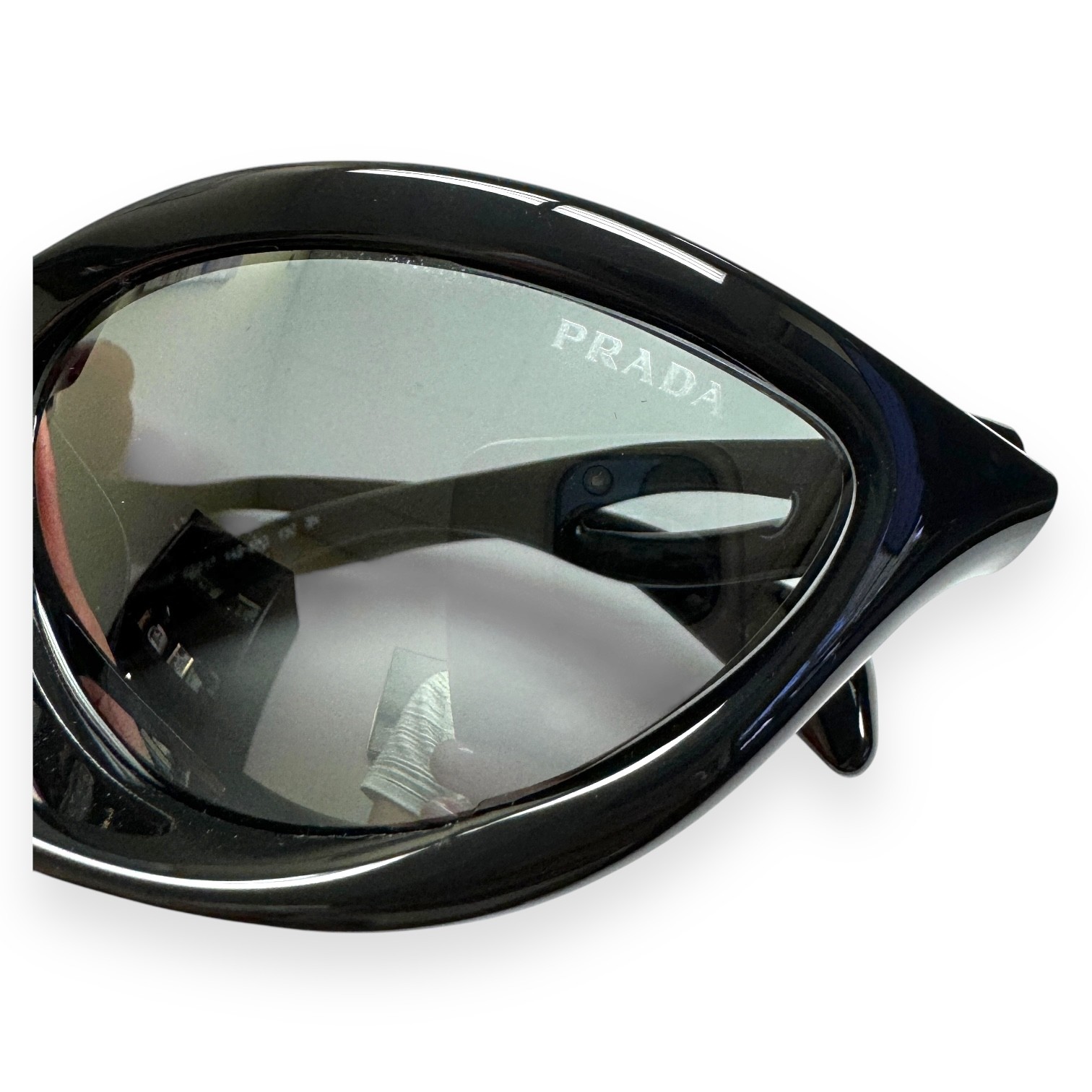 Prada Morph SPR A26 1AB-60G Sunglasses Polished Black Gray Mirror w/case thumbnail 7