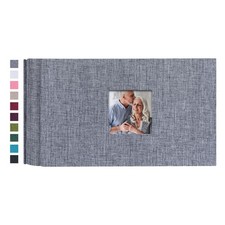 Mublalbum Small Photo Album 4x6 100 Photos Linen Cover 100 Pockets, Gray