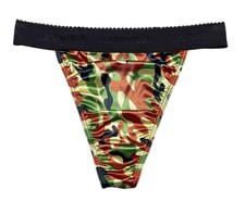 Rio Satin Thong Wide Waistband Camo S