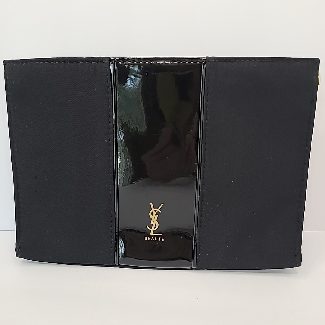 Borsa trucco Yves Saint Laurent Beate nera oro borsa cosmetica 8 5"x6"x1 5"