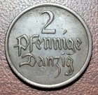 DANZIG 1937 2 Pfennige KM# 141 EF-AU KEY DATE Orig Toning Coin No Issues — photo 2