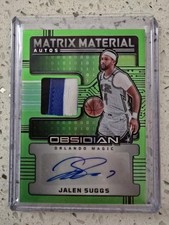 2025 Jalen Suggs - Orlando Magic Obsidian Matrix 1st Print Green Patch Auto 1/15