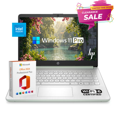 HP Laptop Computer 14'', 4-Core Intel N150, 8GB RAM + 628GB Storage, Win 11 Pro