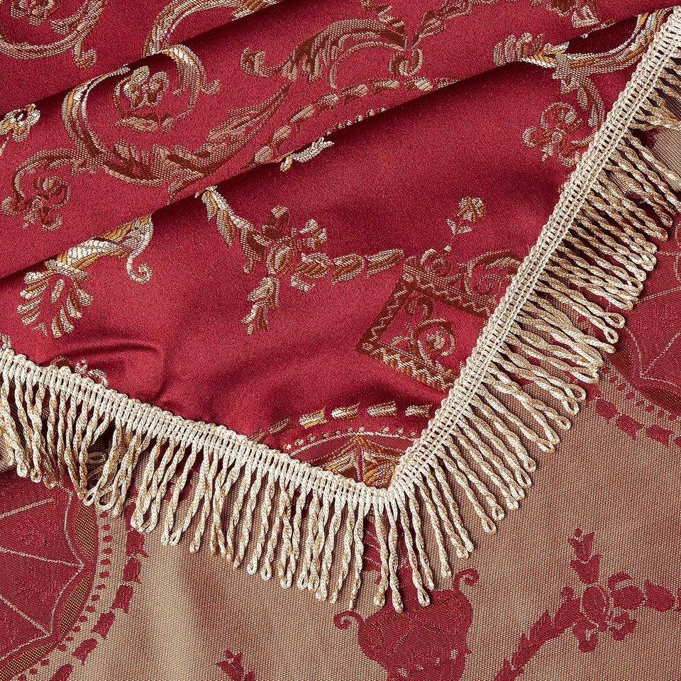Prestige Damask Design Tablecloths, 60" X 140", Burgundy - Image 3 of 4