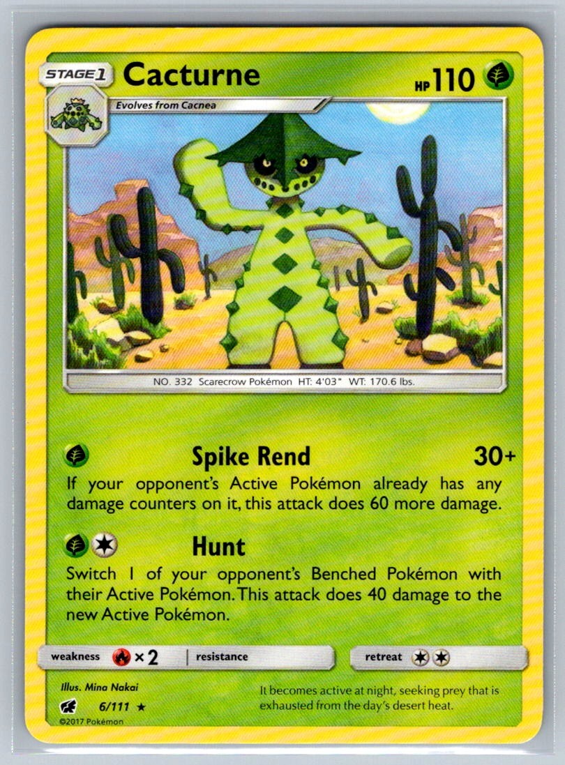 Cacturne 6/111 Rare Crimson Invasion Pokemon Lightly Played