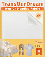 White Iron on Fabric Patches for Clothes 2 Pcs, 8.5"X11"