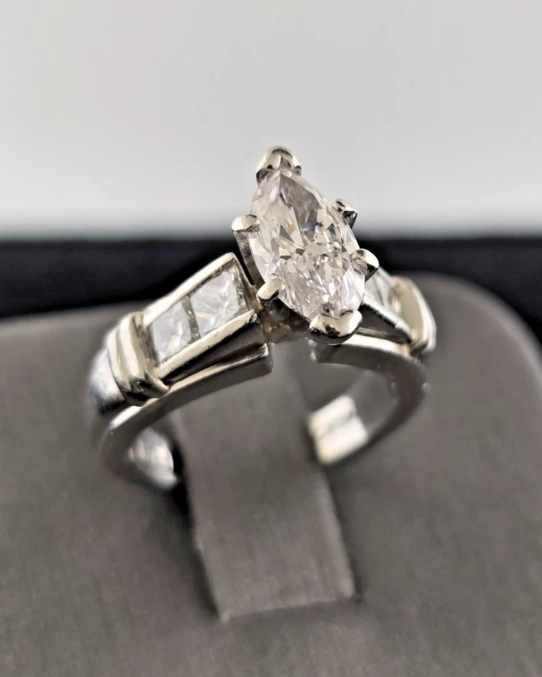 Ladies Scott Kay Marquise & Princess Cut Diamond Platinum Ring 1.93 carats - Image 3 of 4