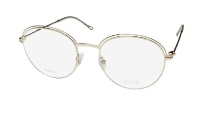 NEW MARCHON AIRLOCK PURE 5007 EYEGLASS FRAME OVERSIZED UNISEX 51-19-135 GOLD