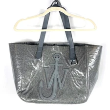 JW Anderson Belt Tote Bag Gray Double Strap Leather Details