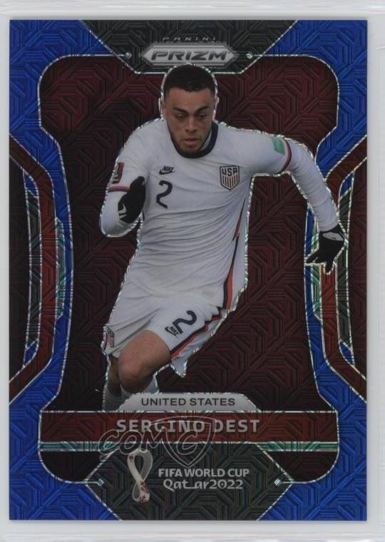 2022 Panini Prizm World Cup Qatar Blue Mojo Prizm 71/75 Sergino Dest #206 14tf