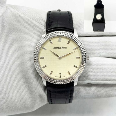2010 Audemars Piguet Classique Clous De Paris 15163BC 38MM Beige 18K White Gold