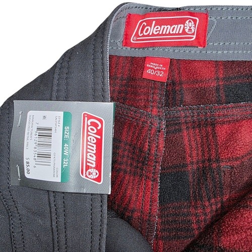 NEW Coleman Mens 40 x 32 Black Fleece Lined Stretch Work Pants