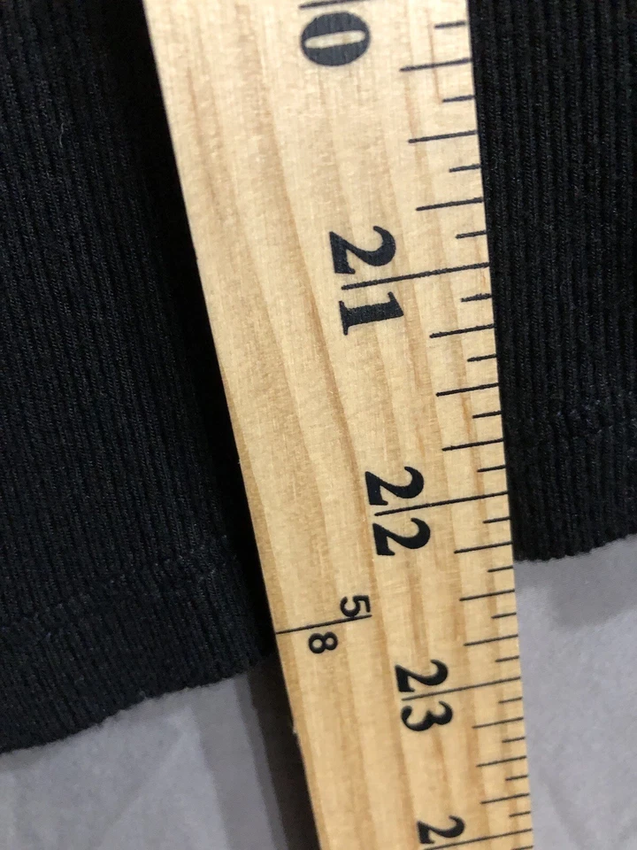 MICHAEL STARS ~  Black Top One Size Cold Shoulder Short Sleeves Scoop Neck ribbe - Image 3 of 4