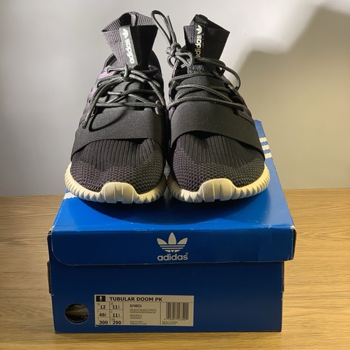 Adidas Tubular Doom Negro Blanco Reino Unido 11,5 EE. UU. 12 - Imagen 2 de 6