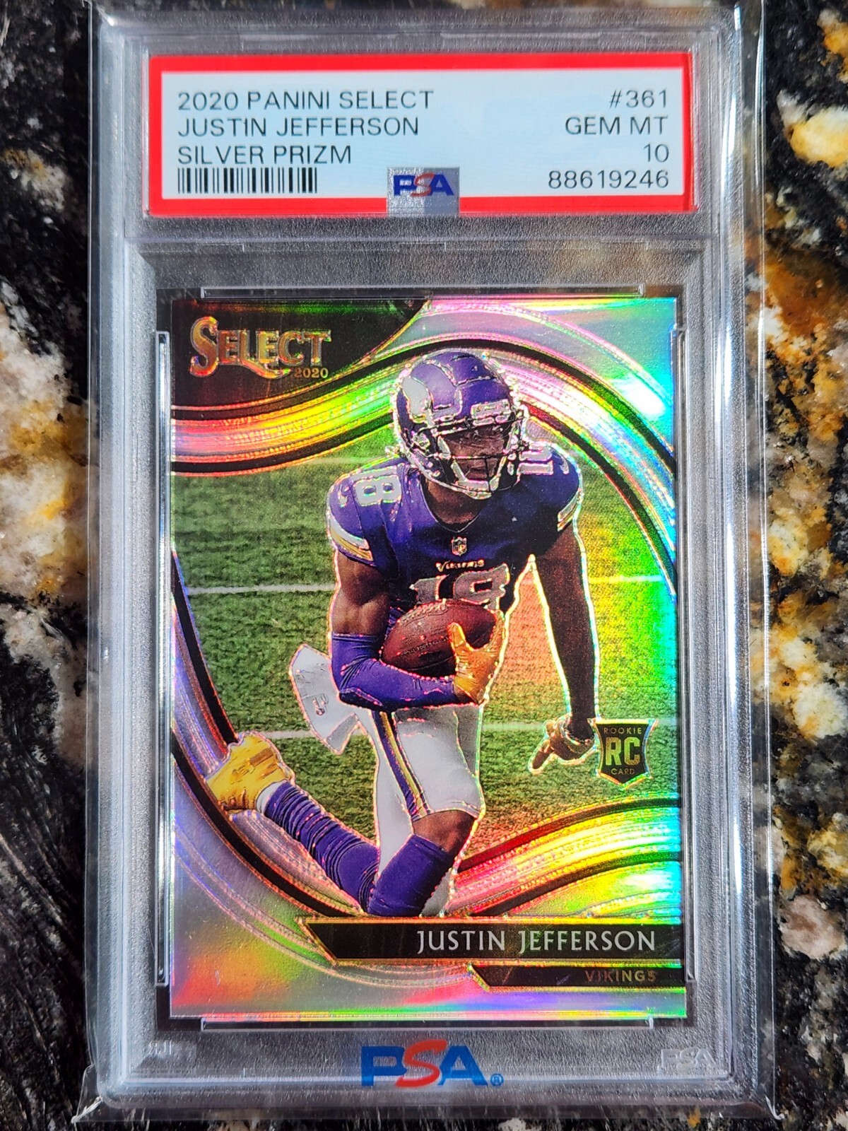 Justin Jefferson Panini Select #361 Silver Prizm