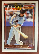1992 Topps Gold Winner #386 Will Clark San Francisco Giants NL AllStar Firstbase