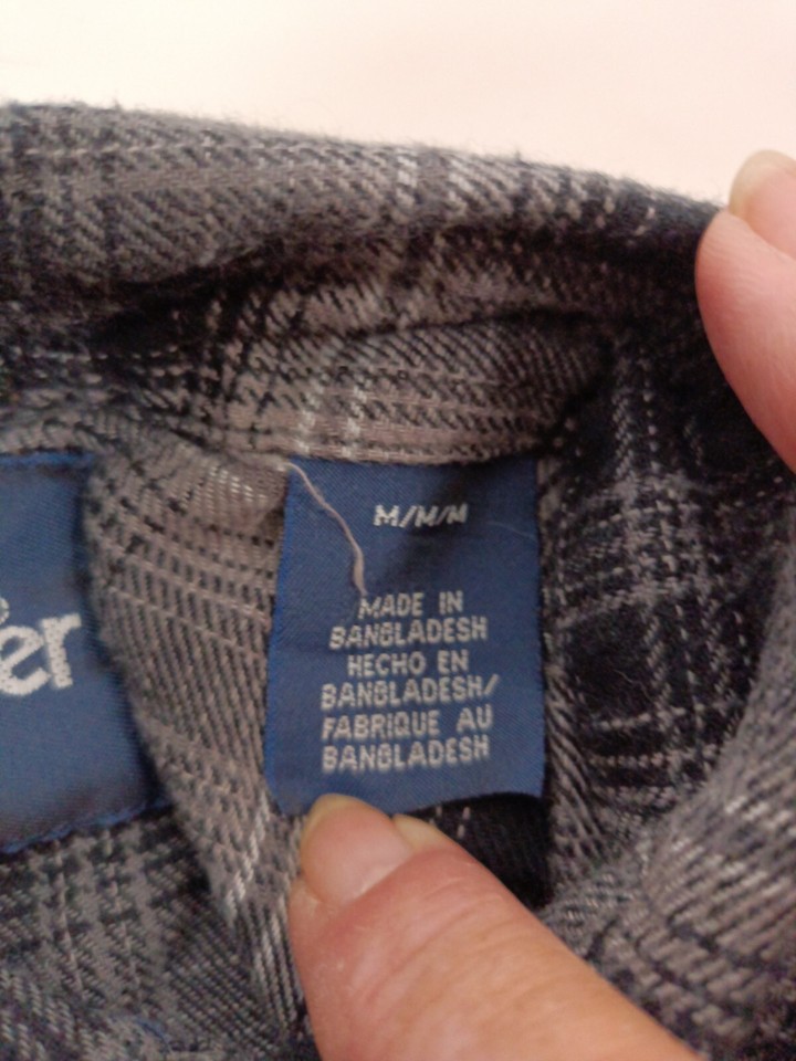 Wrangler Men's Size M Flannel Pearl Snap Plaid Long Sleeve Western