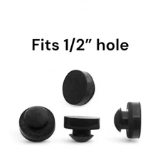 Large Rubber Push-in Ridged Stem Bumpers 1" Diam - Feet - Fits 1/2" Hole