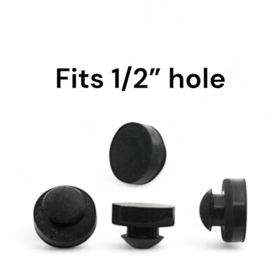 Large Rubber Push-in Ridged Stem Bumpers 1'' Diam - Feet - Fits 1/2'' Hole