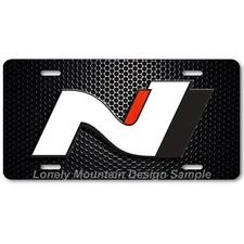 Hyundai N Line Inspired Art on Mesh FLAT Aluminum Novelty Car License Tag Plate