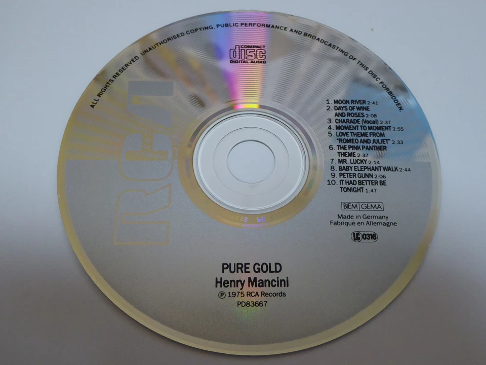 HENRY MANCINI : Pure Gold > VG+ (CD) - Bild 2 von 3