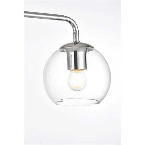 Living District Genesis 3-Light Iron & Glass Bath Sconce in Chrome/Clear - Picture 5 of 6