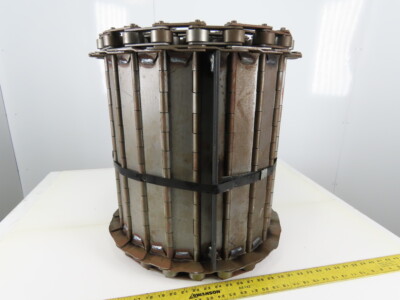 17''x150'' Steel Chip Conveyor Hinge Belt 2-1/2'' Pitch  W/ Bar Cleats