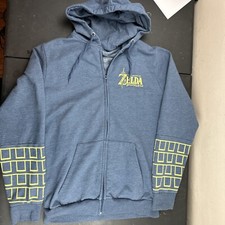Legend Of Zelda Womens Hoodie Breath Of The Wild Sword Full Zip Blue Size 2xl
