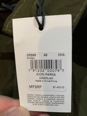メジャー AUTHENTIC COACH WINTER WEAR / MEN'S MILITARY (GREEN) PARKA STYLE