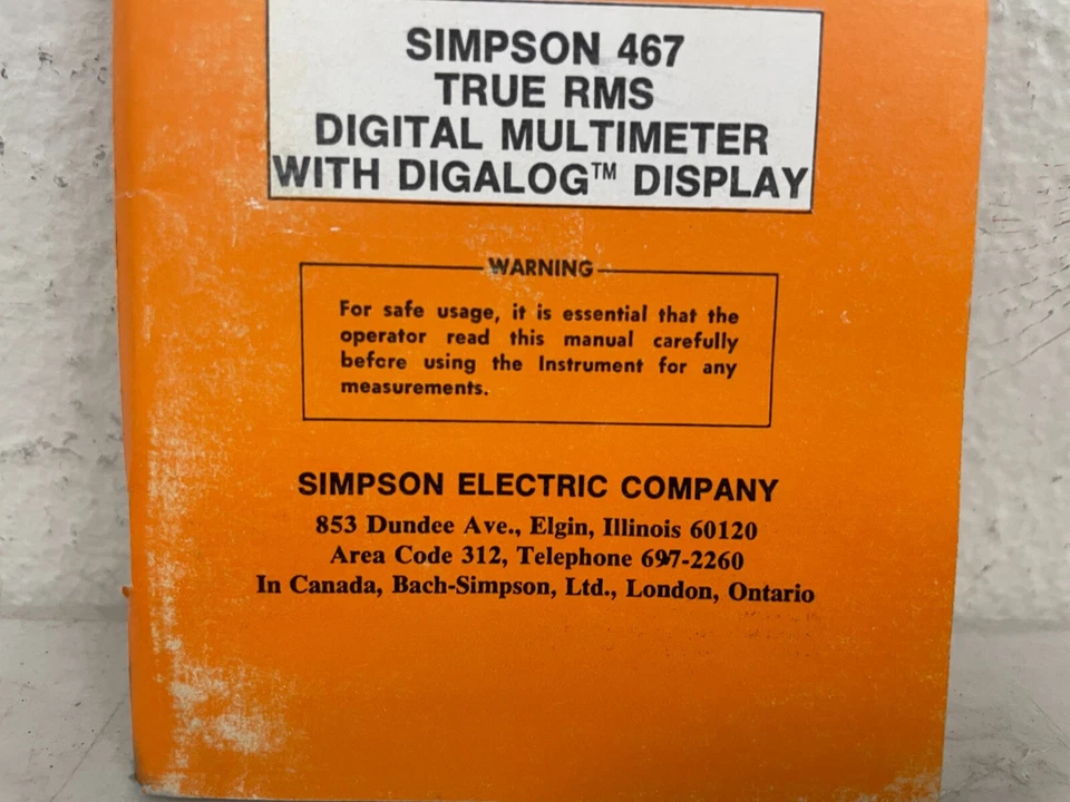 Simpson Insulation Tester model 400 operator manual 1973 - Image 2 of 4