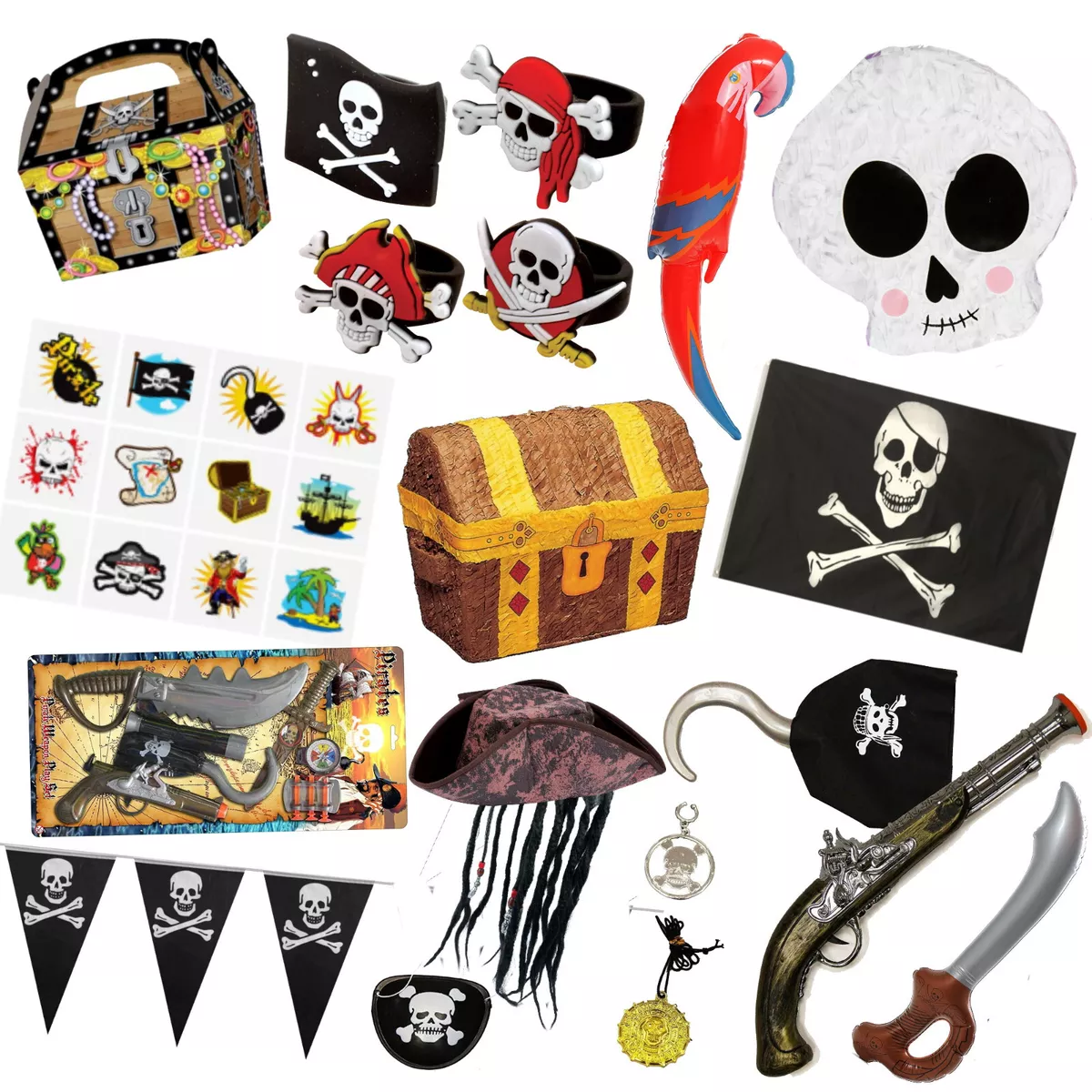 PIRATE BIRTHDAY PARTY GOODS TOYS DECORATIONS & ACCESSORIES CHILDRENS BOYS  GIRLS