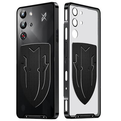 For nubia Red Magic 10 Pro+ Phone Case Aluminum Metal Bumper Glass Back Cover