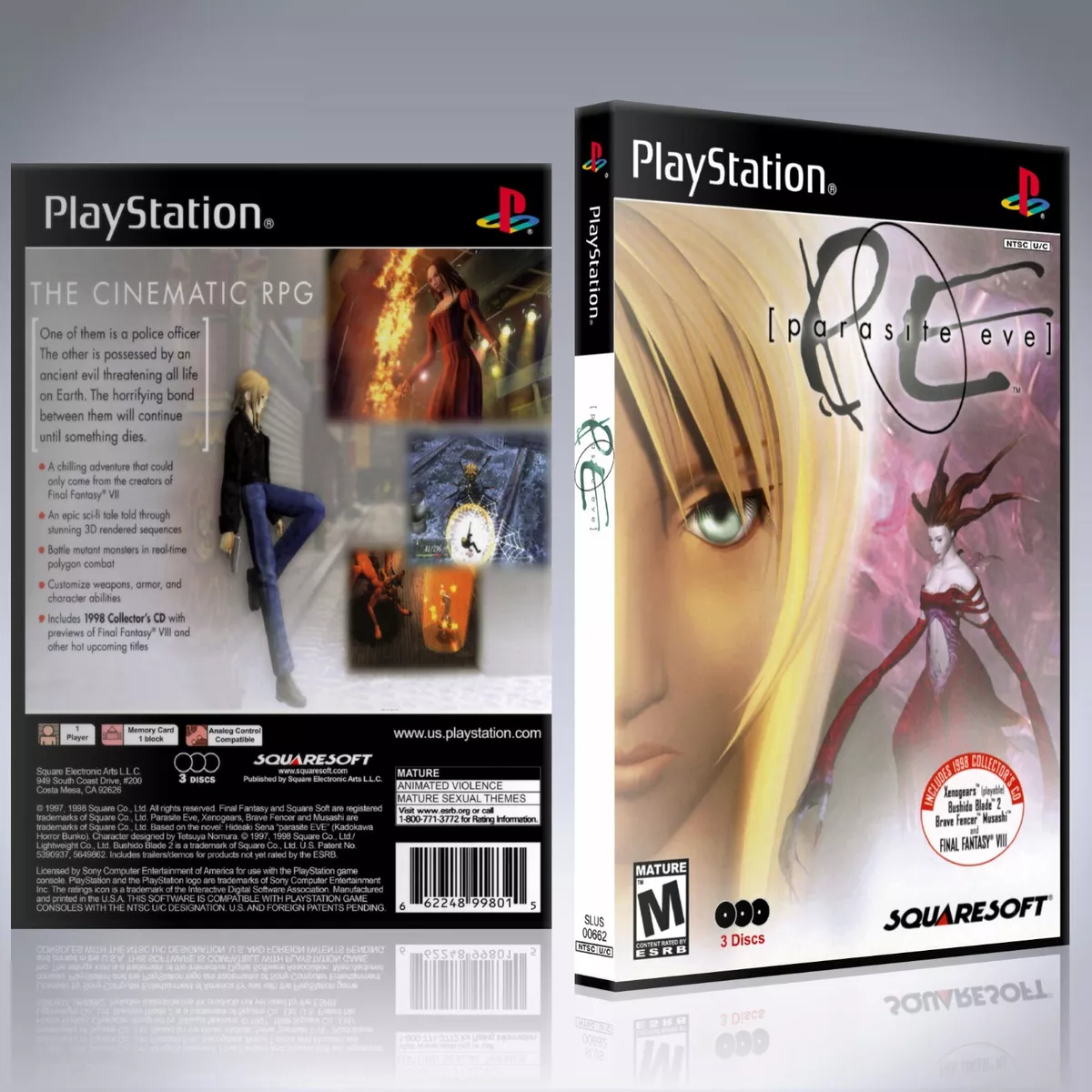 PS1 Case - NO GAME - Parasite Eve [3 Disc]