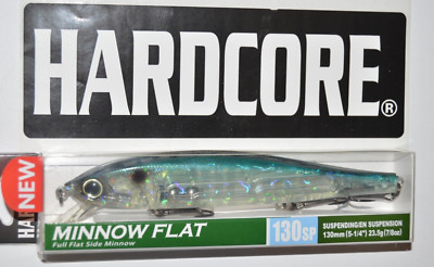 yo zuri duel hardcore flat minnow 130sp suspendin jerkbait r1381-gssh ghost shad